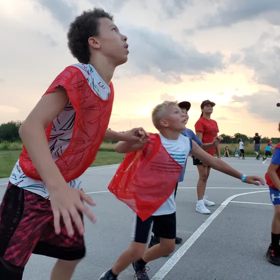The Rebound — Oasis Basketball Camp drill graphic
