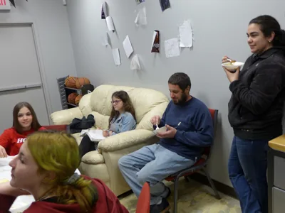 Oasis Youth students together on a Wednesday night
